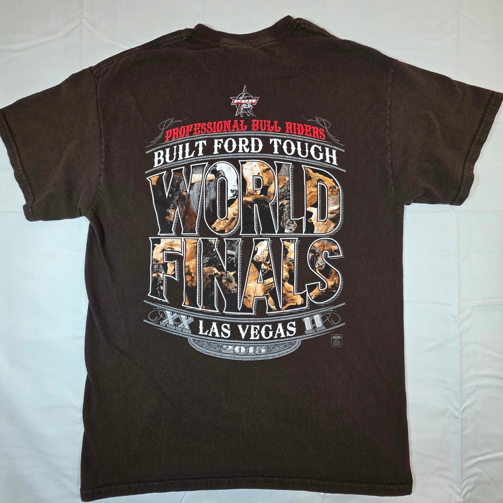 Gildan PBR World Finals 2015 Las Vegas Bull Riding Graphic T-Shirt Mens Medium